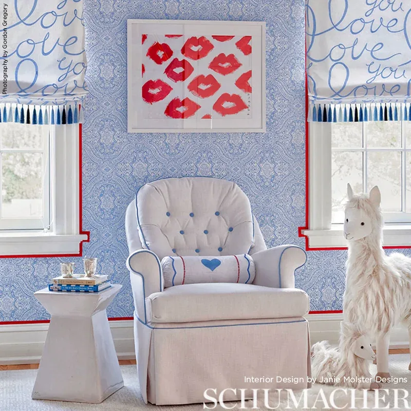 Love fabric BLUEBERRY color by Schumacher