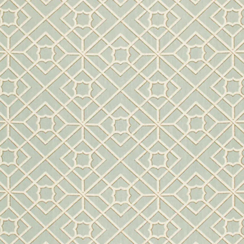 LUAN FRETWORK fabric SKY color by Schumacher