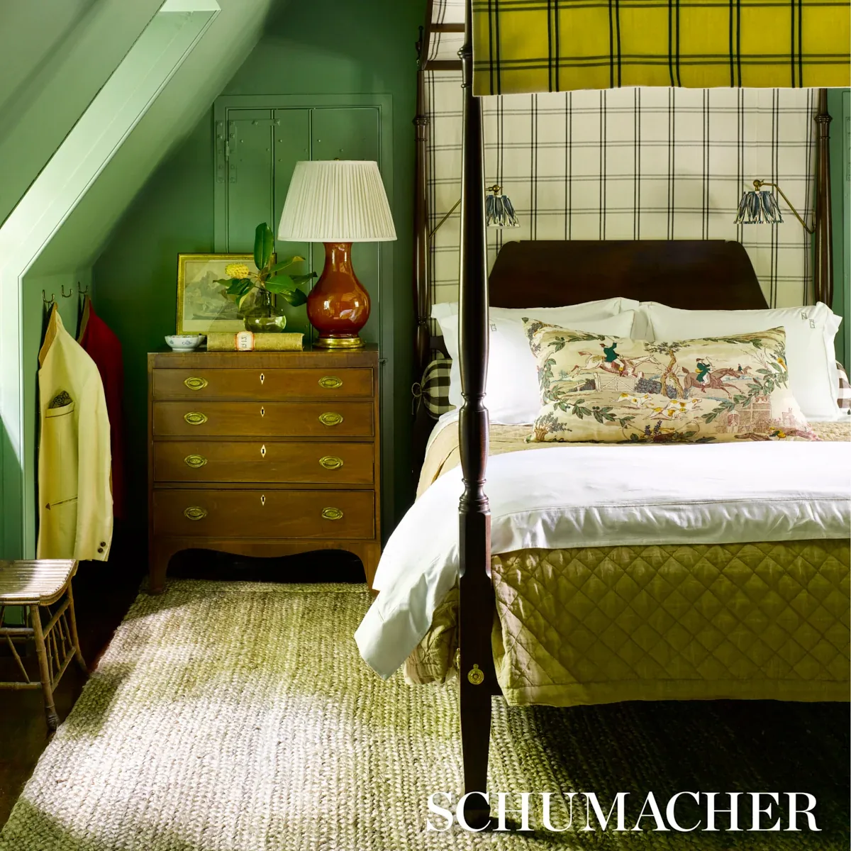 LUBERON PLAID Fabric – BLACK | Schumacher | Wallpaper Twins LUBERON PLAID fabric BLACK color by Schumacher