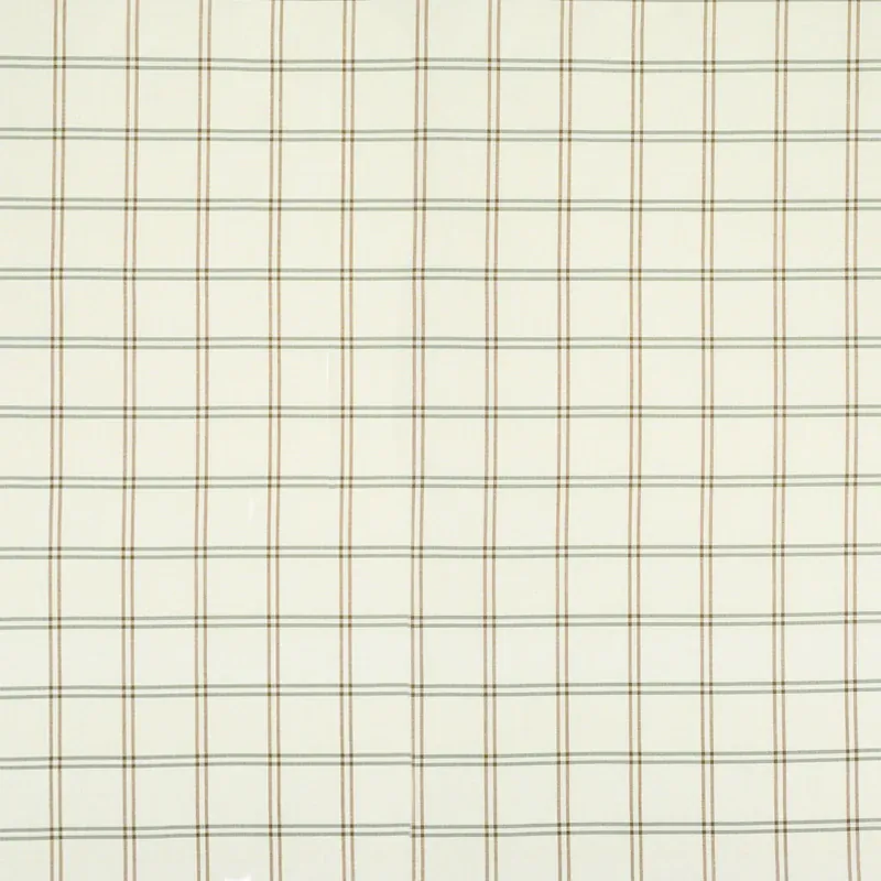 LUBERON PLAID fabric NATURAL color by Schumacher