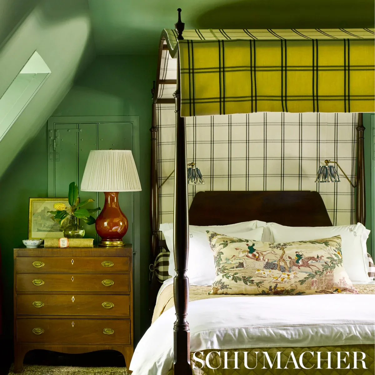 LUBERON PLAID fabric RAVEN color by Schumacher