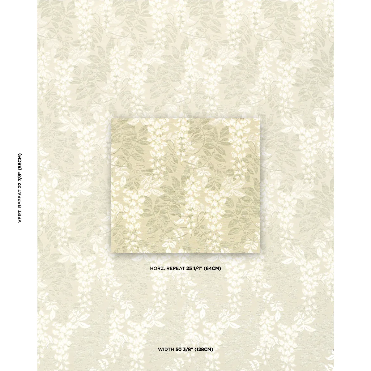 LUCIA WISTERIA Fabric – MOSS | Schumacher | Wallpaper Twins LUCIA WISTERIA fabric MOSS color by Schumacher