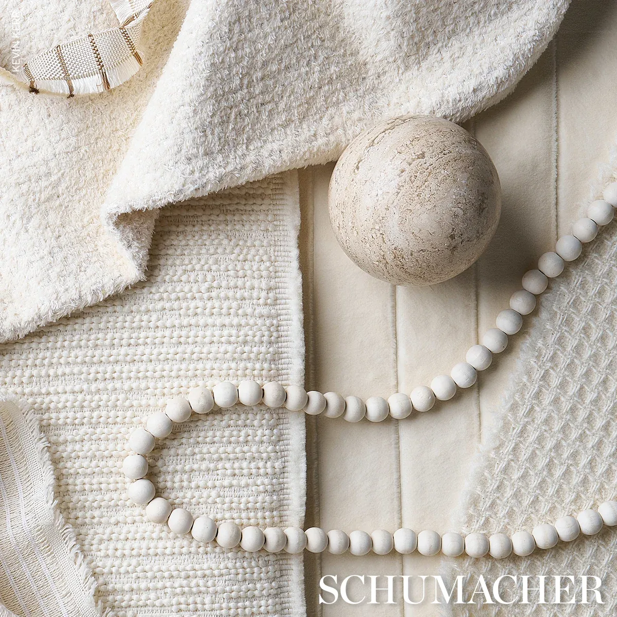 LUCIEN TEXTURE fabric IVORY color by Schumacher