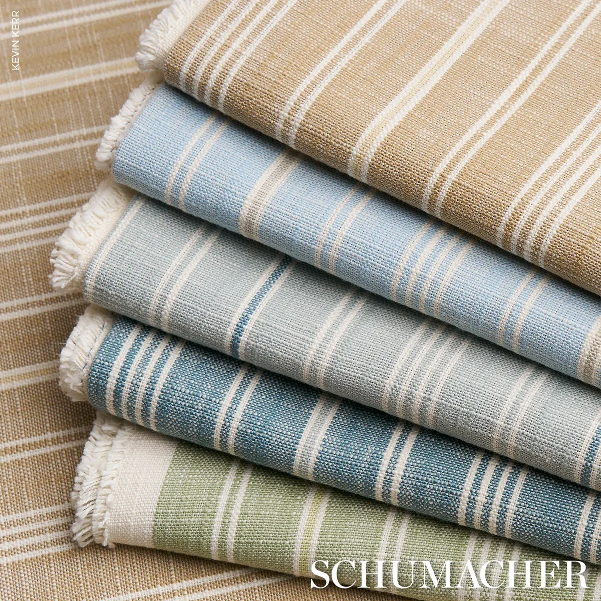 LUCY STRIPE Fabric – LEAF GREEN | Schumacher | Wallpaper Twi LUCY STRIPE fabric LEAF GREEN color by Schumacher