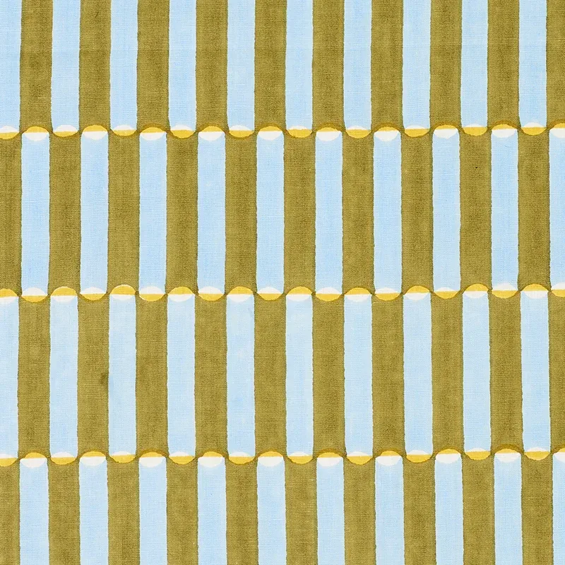 Luna Hand Block Print fabric KHAKI color by Schumacher