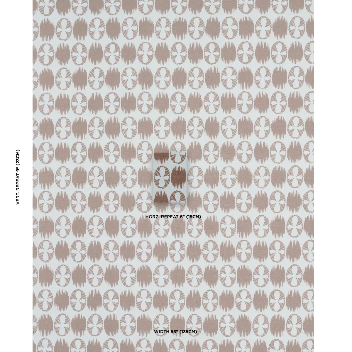 LUNARIA fabric BROWN ON SKY color by Schumacher