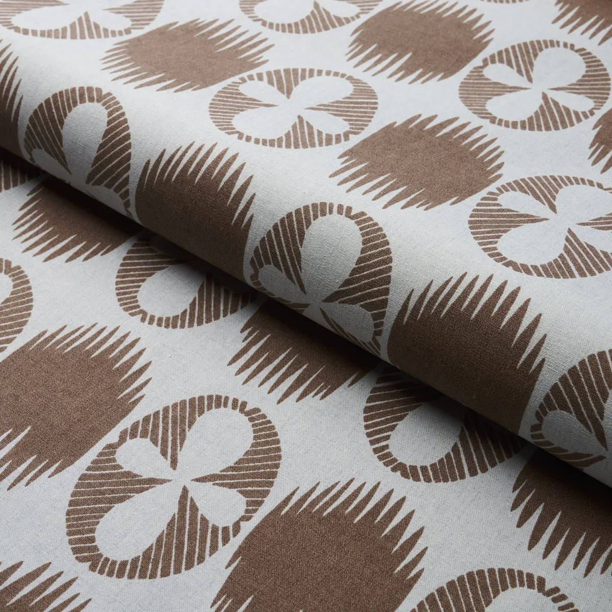 LUNARIA fabric BROWN ON SKY color by Schumacher