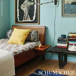 LUNARIA fabric BROWN ON SKY color by Schumacher