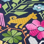 LUPITA EMBROIDERY fabric MULTI ON NAVY color by Schumacher