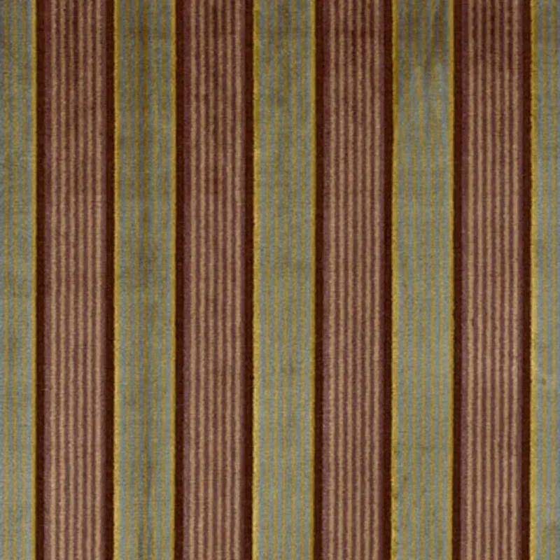 LYNTON VELVET STRIPE fabric BLACK PLUM color by Schumacher