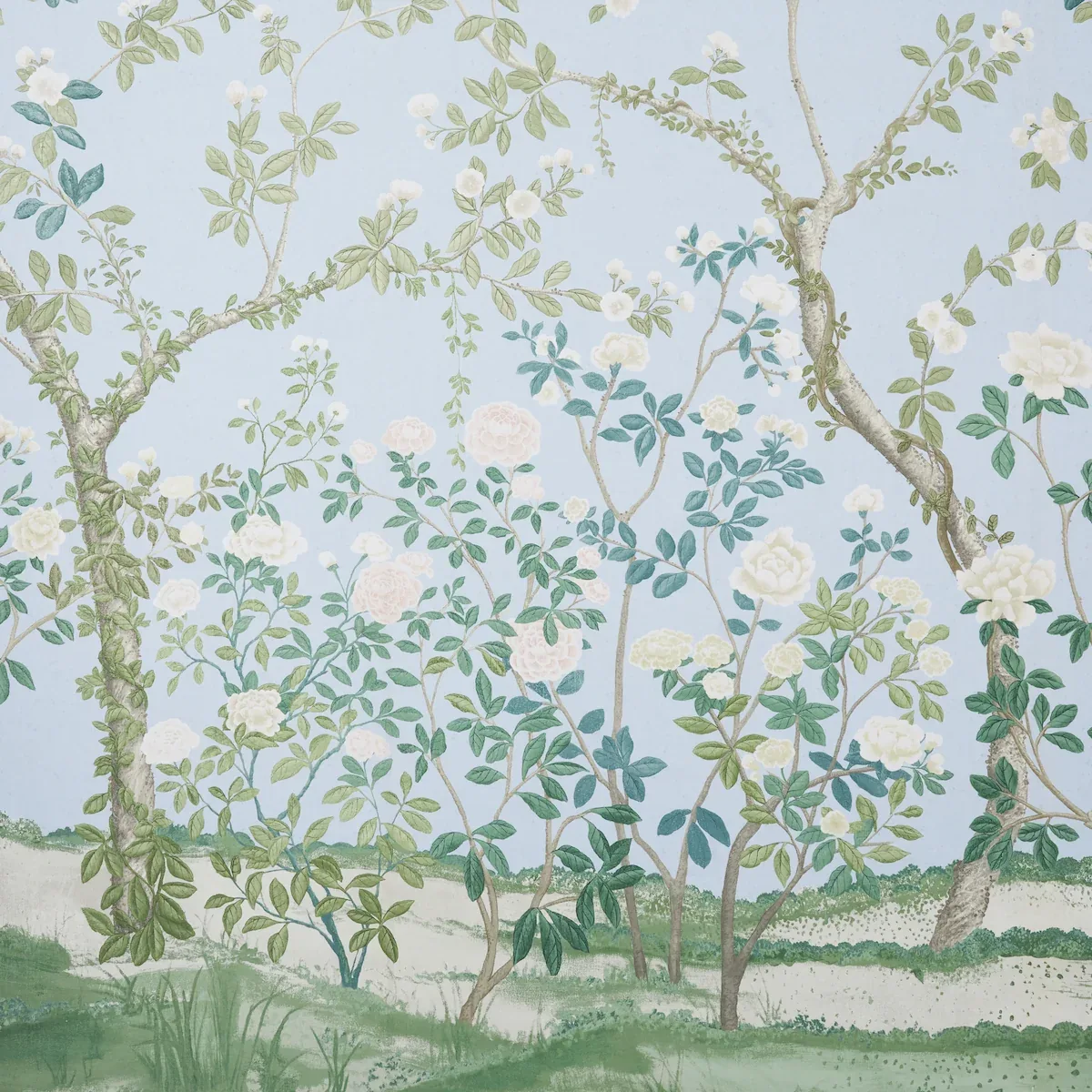 MADAME DE POMPADOUR PANEL Fabric – BLUE | Schumacher | Wallp MADAME DE POMPADOUR PANEL fabric BLUE color by Schumacher