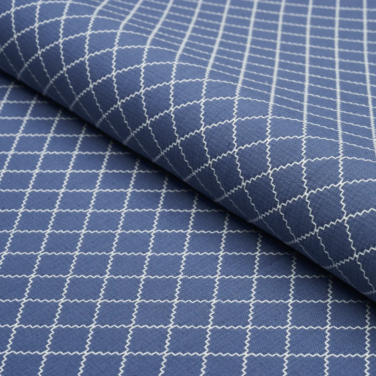 MAGGIE LATTICE Fabric – COBALT | Schumacher | Wallpaper Twin MAGGIE LATTICE fabric COBALT color by Schumacher