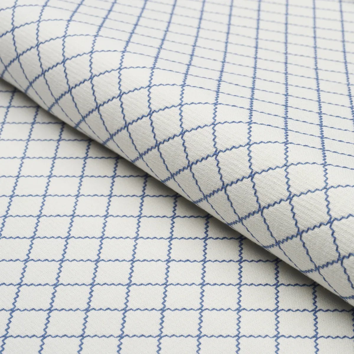 MAGGIE LATTICE Fabric – INDIGO | Schumacher | Wallpaper Twin MAGGIE LATTICE fabric INDIGO color by Schumacher