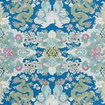 MAGIC MOUNTAIN DRAGON fabric BLUE color by Schumacher