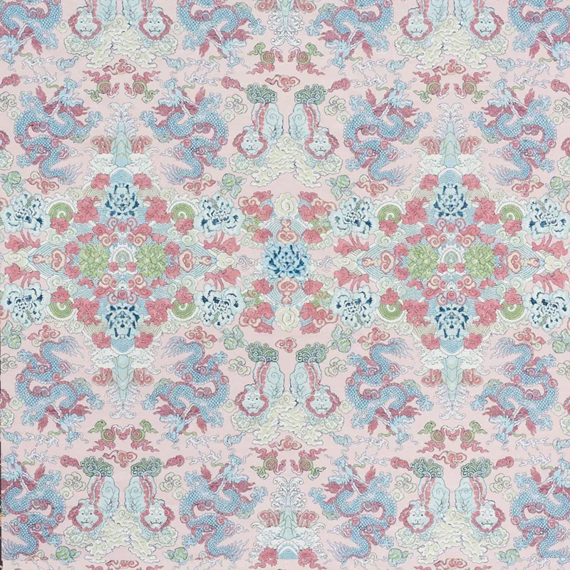 MAGIC MOUNTAIN DRAGON Fabric – BLUSH | Schumacher | Wallpape MAGIC MOUNTAIN DRAGON fabric BLUSH color by Schumacher