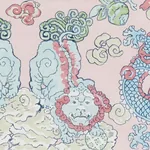 MAGIC MOUNTAIN DRAGON Fabric – BLUSH | Schumacher | Wallpape MAGIC MOUNTAIN DRAGON fabric BLUSH color by Schumacher