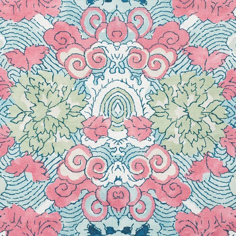 MAGIC MOUNTAIN DRAGON Fabric – BLUSH | Schumacher | Wallpape MAGIC MOUNTAIN DRAGON fabric BLUSH color by Schumacher