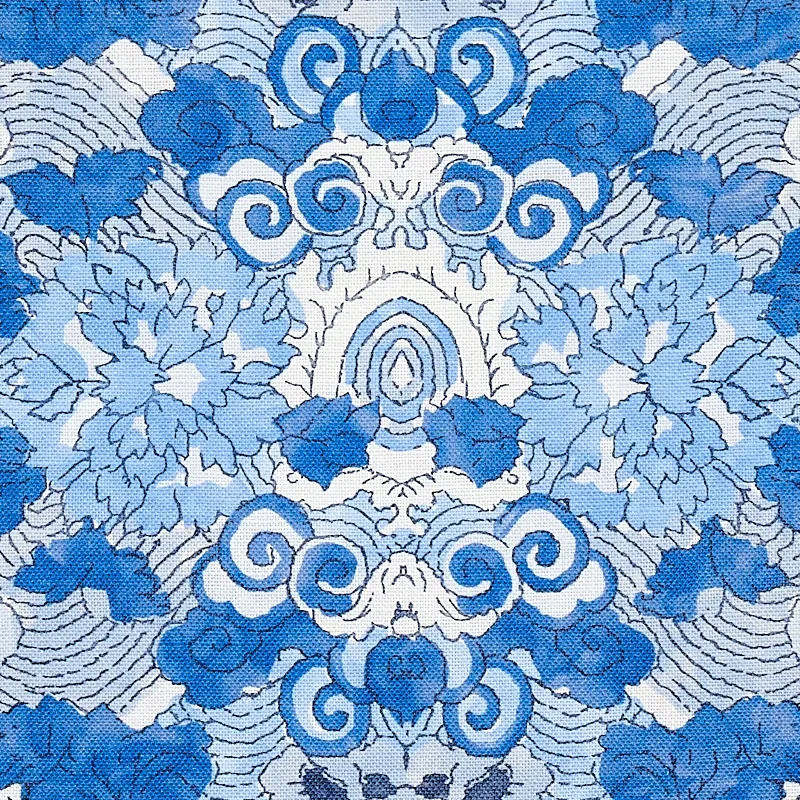 MAGIC MOUNTAIN DRAGON Fabric – PORCELAIN | Schumacher | Wall MAGIC MOUNTAIN DRAGON fabric PORCELAIN color by Schumacher