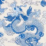 MAGIC MOUNTAIN DRAGON Fabric – PORCELAIN | Schumacher | Wall MAGIC MOUNTAIN DRAGON fabric PORCELAIN color by Schumacher