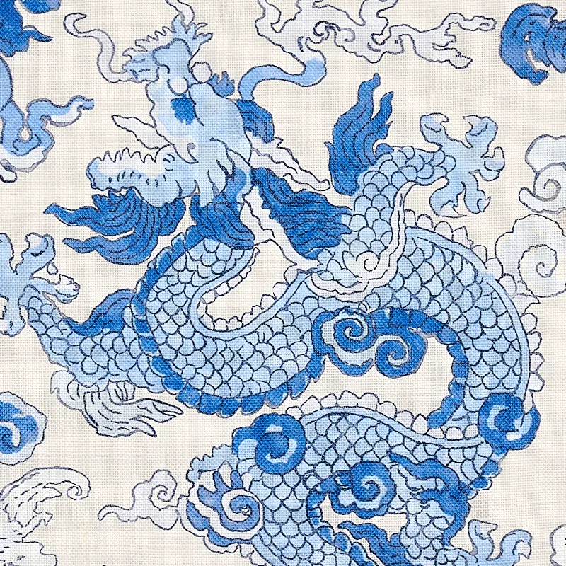 MAGIC MOUNTAIN DRAGON Fabric – PORCELAIN | Schumacher | Wall MAGIC MOUNTAIN DRAGON fabric PORCELAIN color by Schumacher