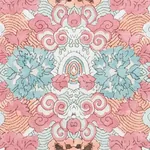 MAGIC MOUNTAIN DRAGON fabric YELLOW color by Schumacher