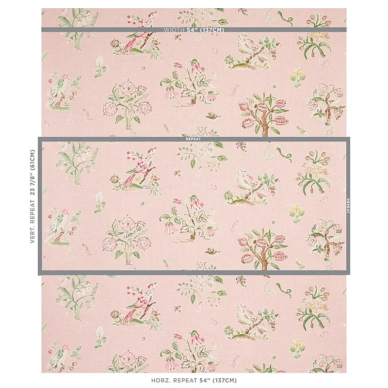 MAGICAL MENAGERIE Fabric – BLUSH | Schumacher | Wallpaper Tw MAGICAL MENAGERIE fabric BLUSH color by Schumacher