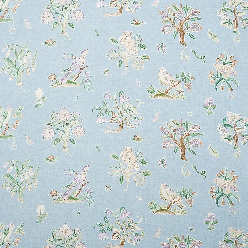 MAGICAL MENAGERIE fabric SKY color by Schumacher