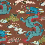 MAGICAL MING DRAGON Fabric – BROWN | Schumacher | Wallpaper MAGICAL MING DRAGON fabric BROWN color by Schumacher