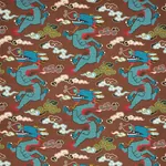 MAGICAL MING DRAGON Fabric – BROWN | Schumacher | Wallpaper MAGICAL MING DRAGON fabric BROWN color by Schumacher