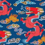 MAGICAL MING DRAGON Fabric – NAVY | Schumacher | Wallpaper T MAGICAL MING DRAGON fabric NAVY color by Schumacher