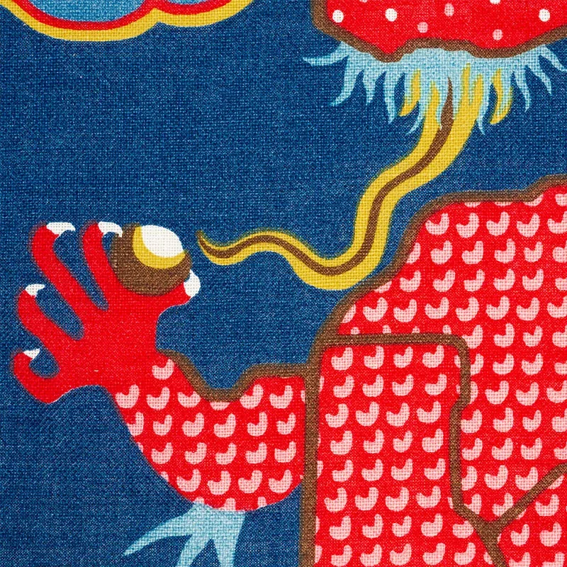 MAGICAL MING DRAGON Fabric – NAVY | Schumacher | Wallpaper T MAGICAL MING DRAGON fabric NAVY color by Schumacher
