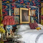 MAGICAL MING DRAGON Fabric – NAVY | Schumacher | Wallpaper T MAGICAL MING DRAGON fabric NAVY color by Schumacher