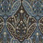 Maharajah Crewel Embroidery Fabric – INDIGO | Schumacher | W Maharajah Crewel Embroidery fabric INDIGO color by Schumacher
