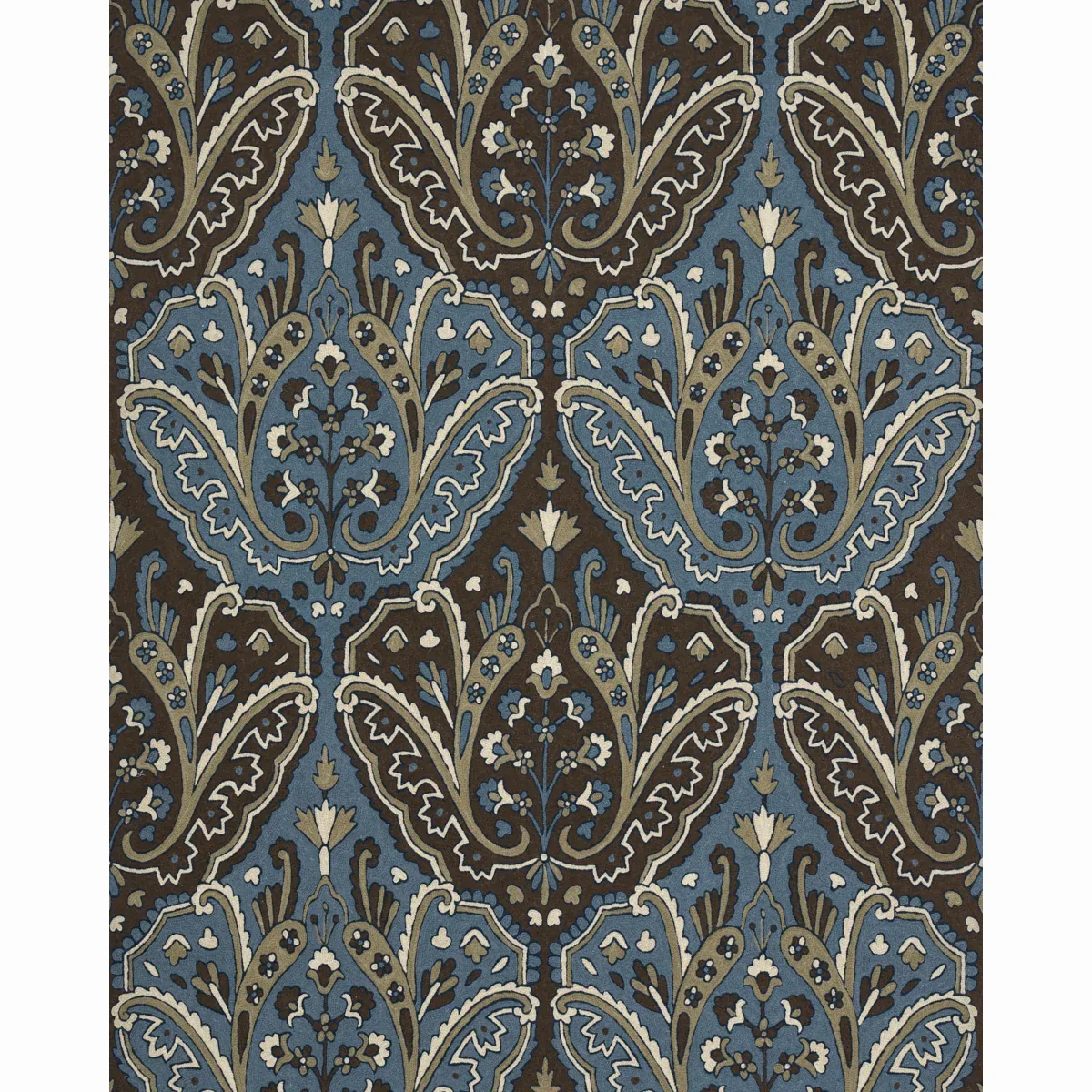 Maharajah Crewel Embroidery Fabric – INDIGO | Schumacher | W Maharajah Crewel Embroidery fabric INDIGO color by Schumacher