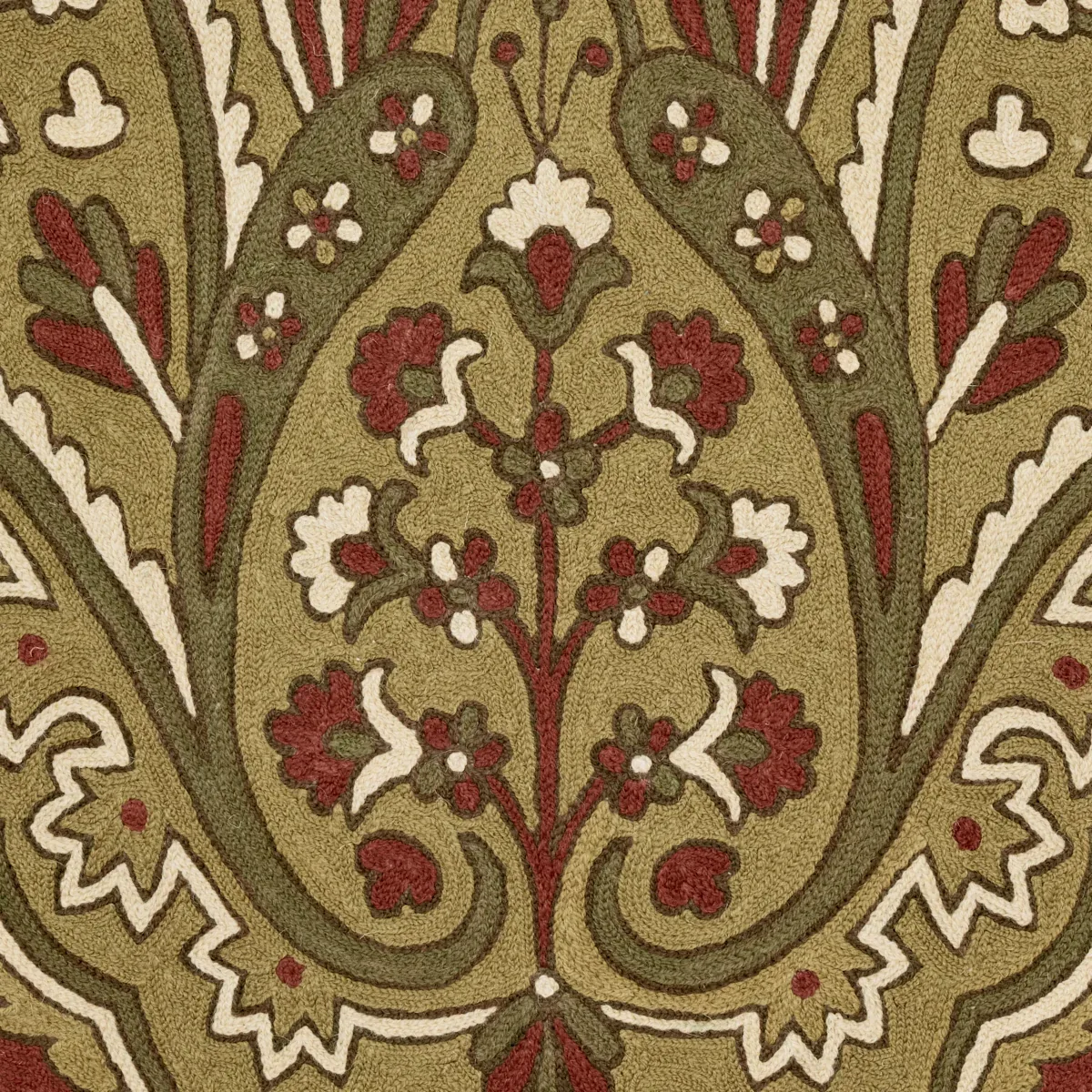 Maharajah Crewel Embroidery Fabric – POMPEII | Schumacher | Maharajah Crewel Embroidery fabric POMPEII color by Schumacher