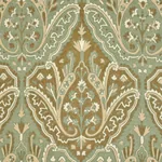 Maharajah Crewel Embroidery Fabric – VERDIGRIS | Schumacher Maharajah Crewel Embroidery fabric VERDIGRIS color by Schumacher