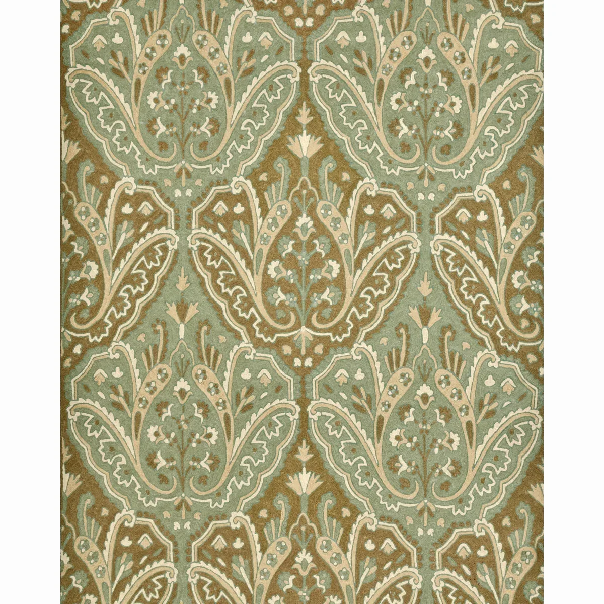 Maharajah Crewel Embroidery Fabric – VERDIGRIS | Schumacher Maharajah Crewel Embroidery fabric VERDIGRIS color by Schumacher