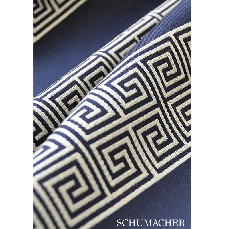 MAIANDROS WEAVE fabric INDIGO color by Schumacher