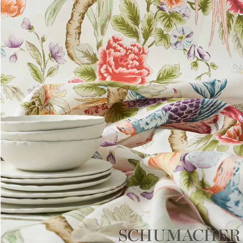MAJESTIC GARDEN Fabric – DOCUMENT | Schumacher | Wallpaper T MAJESTIC GARDEN fabric DOCUMENT color by Schumacher