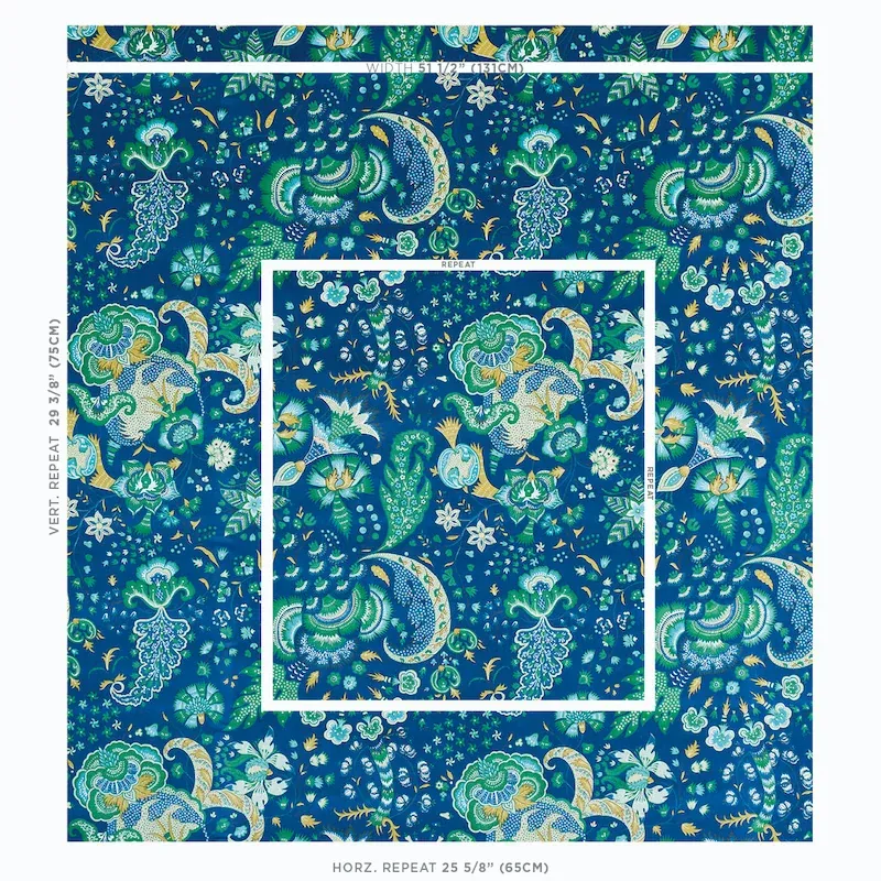 MAJORELLE VELVET fabric BLUE color by Schumacher