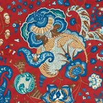 MAJORELLE VELVET fabric RED color by Schumacher