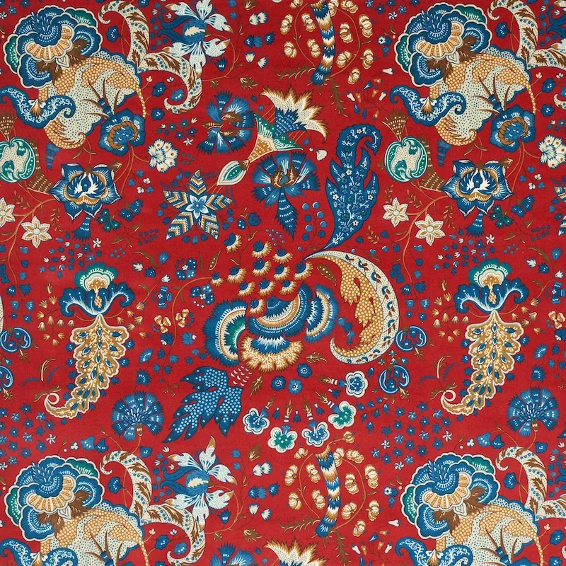 MAJORELLE VELVET fabric RED color by Schumacher