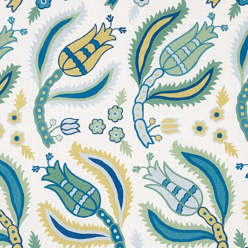 MALABAR VINE Fabric – PEACOCK | Schumacher | Wallpaper Twins MALABAR VINE fabric PEACOCK color by Schumacher