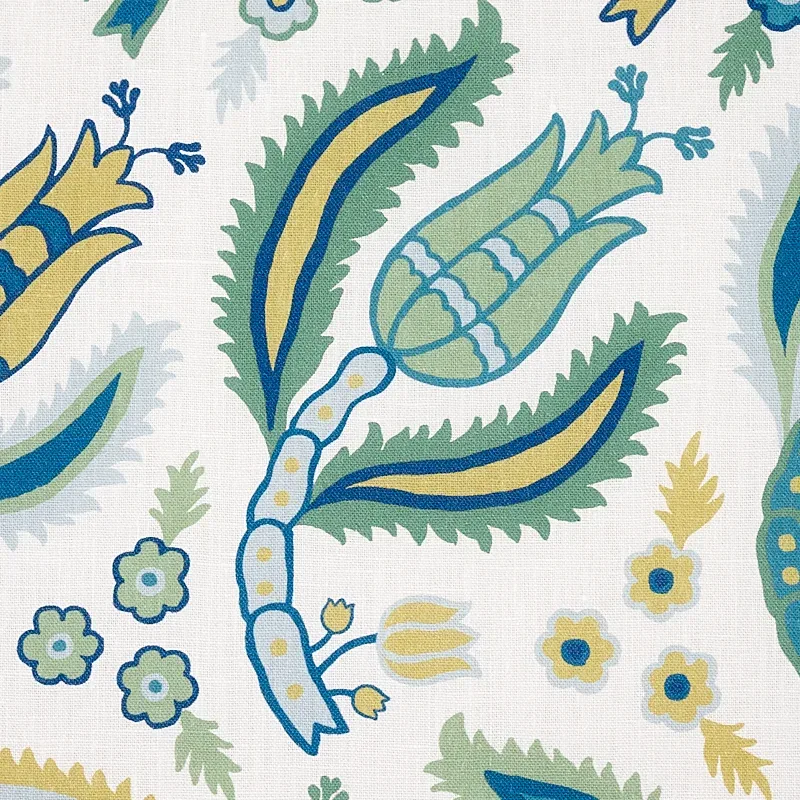 MALABAR VINE Fabric – PEACOCK | Schumacher | Wallpaper Twins MALABAR VINE fabric PEACOCK color by Schumacher
