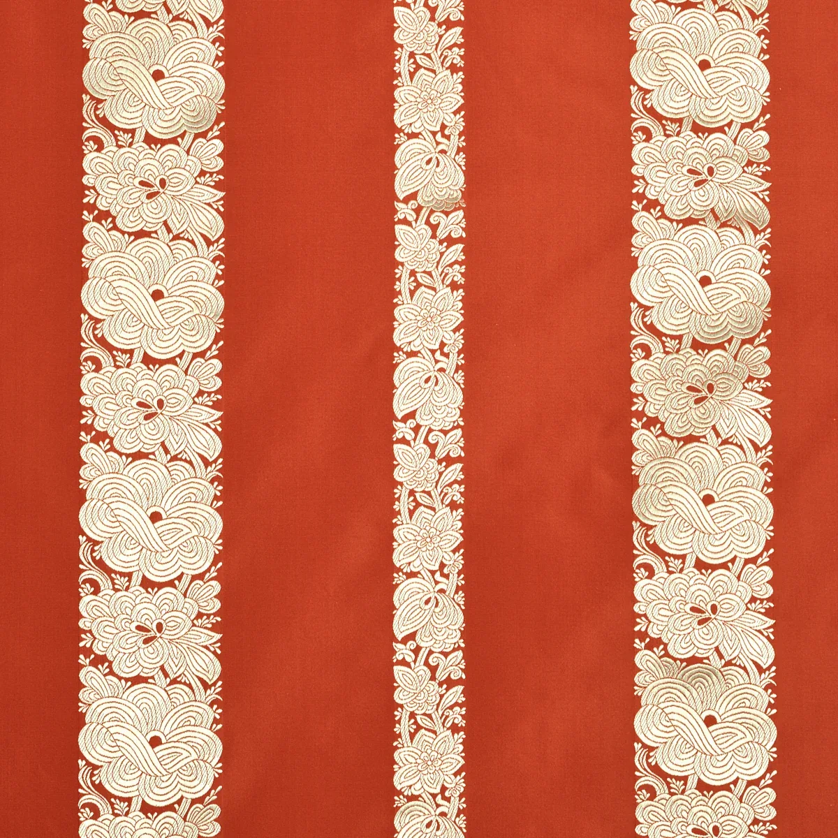 MANDARIN SILK STRIPE fabric CORAL color by Schumacher