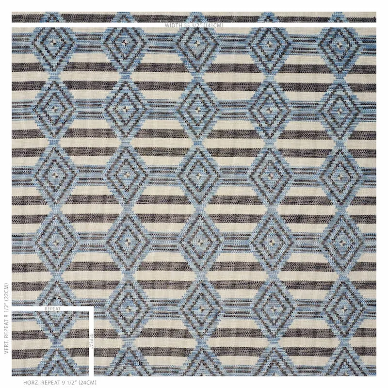 MANTA PERFORMANCE Fabric – BLUE | Schumacher | Wallpaper Twi MANTA PERFORMANCE fabric BLUE color by Schumacher