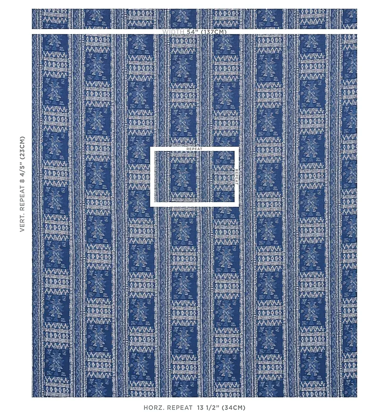 MARACENA JACQUARD fabric BLUE color by Schumacher