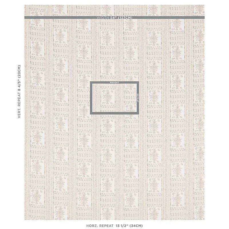 MARACENA JACQUARD fabric NATURAL color by Schumacher