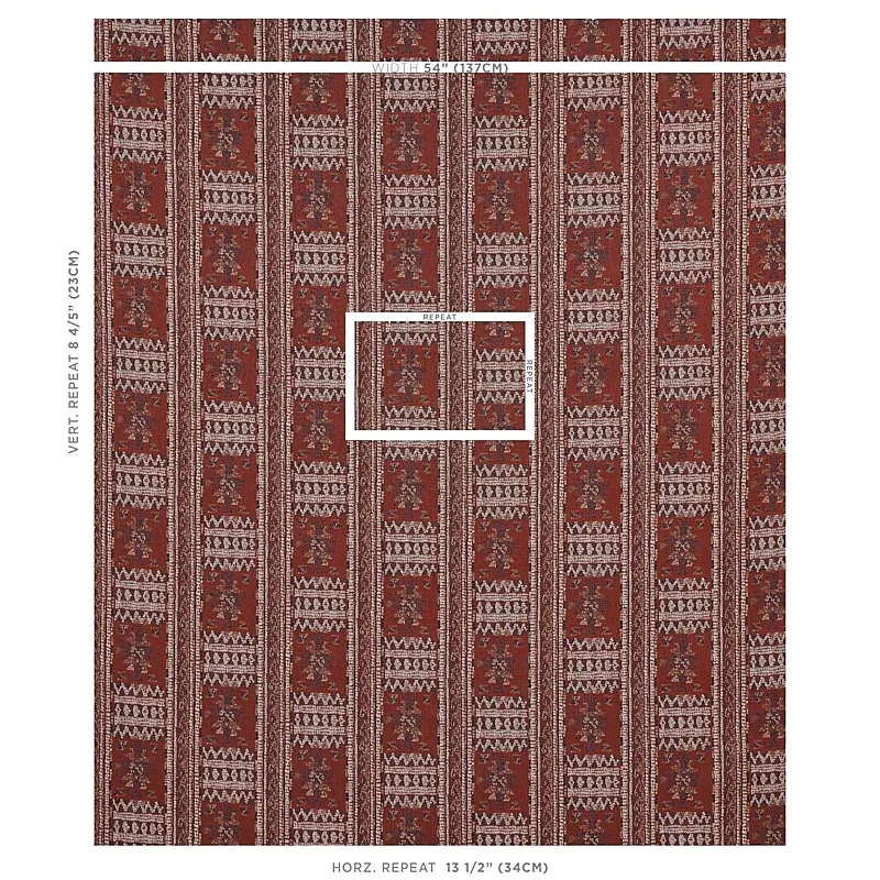 MARACENA JACQUARD fabric RED color by Schumacher