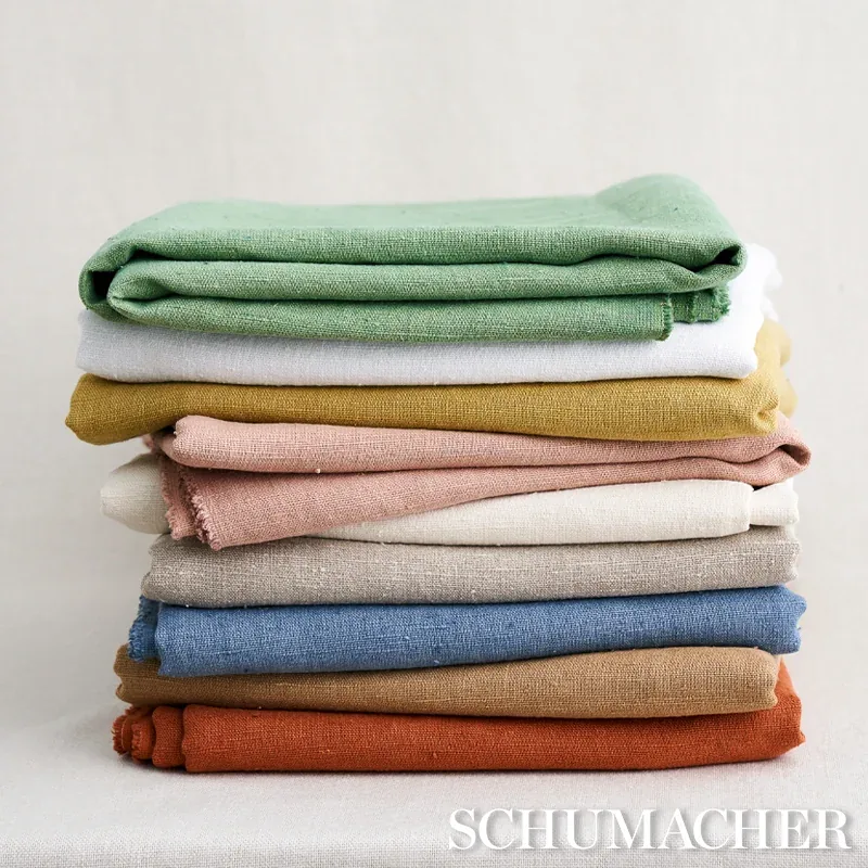 MARCO PERFORMANCE LINEN fabric CARAMEL color by Schumacher